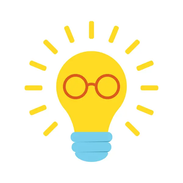 Light Bulb Icon Glasses Illustration — Stock Photo, Image