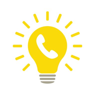 Telefon ahizeli ampul simgesi, illüstrasyon