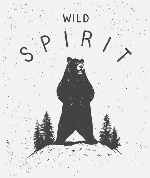 Αρκούδα Στο Δάσος Σχεδιασμός Λογότυπου Διανύσματος — Διανυσματικό Αρχείο