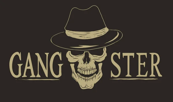 Logotipo Retro Del Gangster Vector Ilustración — Vector de stock