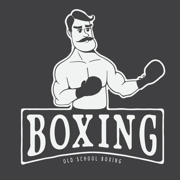 Boxer Old School Sticker Vectoriel Conception Impression Pour Usure — Image vectorielle