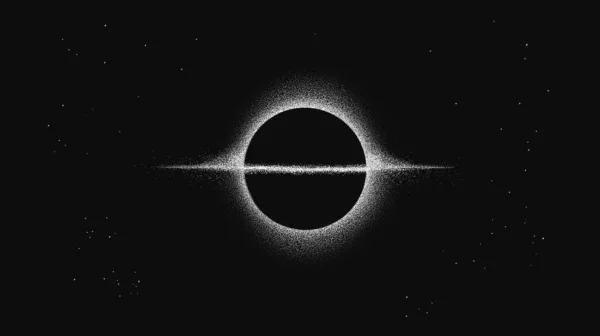 Supermasivní Černá Díra Singularita Horizont Události Vektorová Ilustrace — Stockový vektor