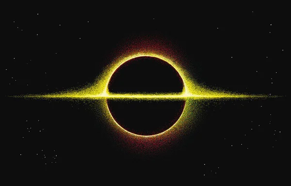 Σούπερ Μαζική Μαύρη Τρύπα Κατασκευασμένο Από Κουκκίδες Εικονογράφηση Διάνυσμα — Διανυσματικό Αρχείο