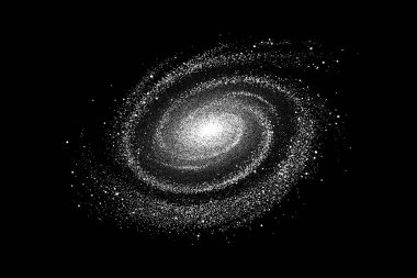 Noktalar tarafından yapılmış bir galaksi tasviri. Galactica Andromeda, Samanyolu. Vektör görüntüsü