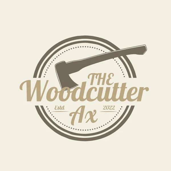 Logo Wood Industries Company Con Concepto Sierras Carpintería Estilo Clásico — Vector de stock