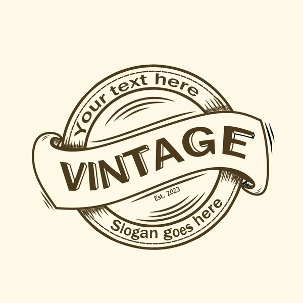 Unique Cool Classic Vintage Logo Design — Stock Vector