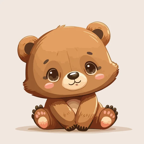 Roztomilý Medvěd Roztomilým Vzhledem Grafika Přátelská Dětem — Stockový vektor