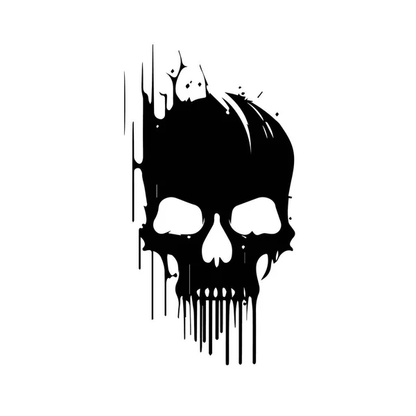 Skull Head Vector Illustration White Background Scary Human Skull Vector — Stock Vector