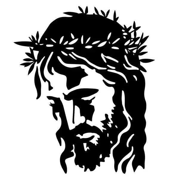 Ježíši Kriste Ručně Kreslená Vektorová Ilustrace Černá Silueta Svg Jesus — Stockový vektor