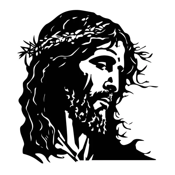 Nom Dieu Illustration Vectorielle Dessinée Main Silhouette Noire Svg Jésus — Image vectorielle