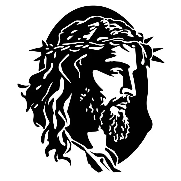 Ježíši Kriste Ručně Kreslená Vektorová Ilustrace Černá Silueta Svg Jesus — Stockový vektor