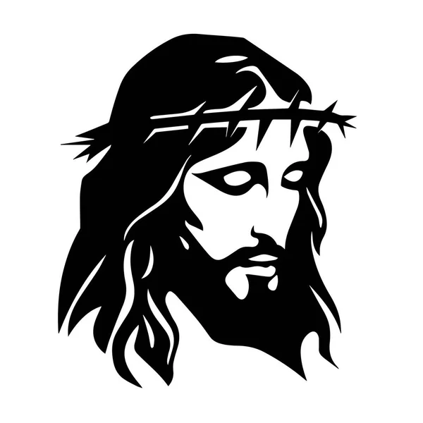 Jesus Christus Handgezeichnete Vektorillustration Schwarze Silhouette Svg Von Jesus Laserschneiden — Stockvektor