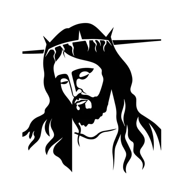 Jesus Christ Hand Drawn Vector Illustration Black Silhouette Svg Jesus — Stock Vector