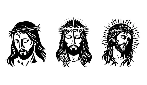 Dios Mío Ilustración Vectorial Dibujada Mano Silueta Negra Svg Jesús — Vector de stock