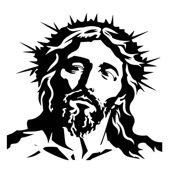 Nom Dieu Illustration Vectorielle Dessinée Main Silhouette Noire Svg Jésus — Image vectorielle
