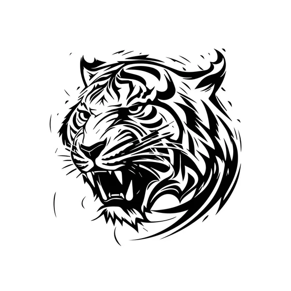 Tiger Vector Image White Background Vector Illustration Logo Silhouette Svg — Stock Vector