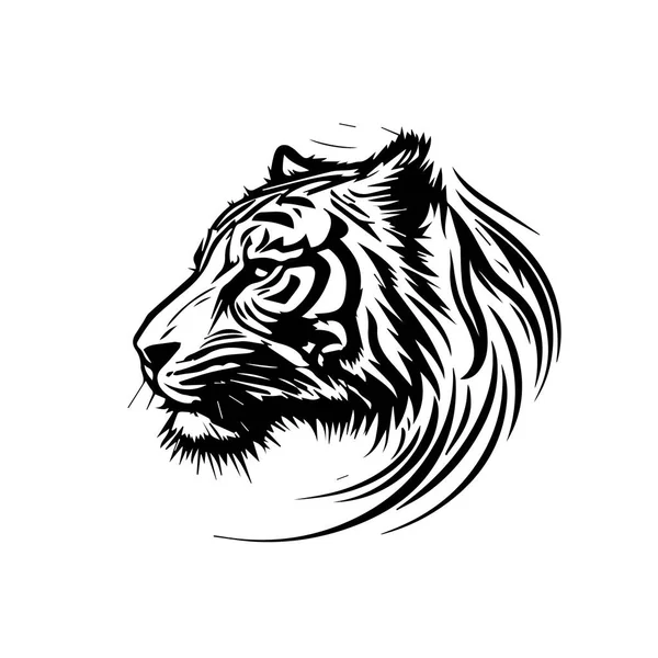 Tigre Imagen Vectorial Sobre Fondo Blanco Logo Ilustración Vectorial Silueta — Archivo Imágenes Vectoriales