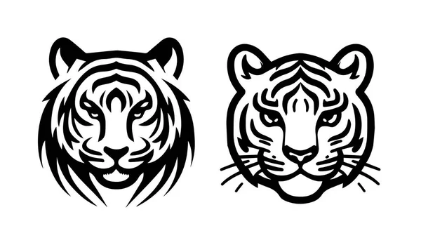 Imagem Vetorial Tigre Sobre Fundo Branco Logotipo Ilustração Vetorial Silhueta —  Vetores de Stock