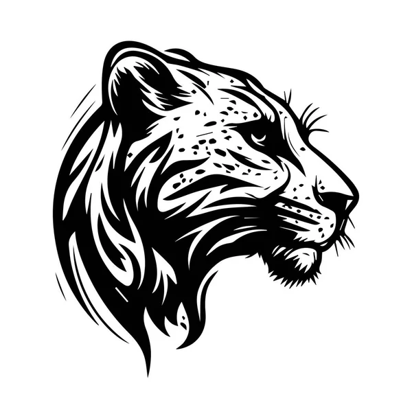 Image Vectorielle Tigre Sur Fond Blanc Logo Illustration Vectorielle Silhouette — Image vectorielle