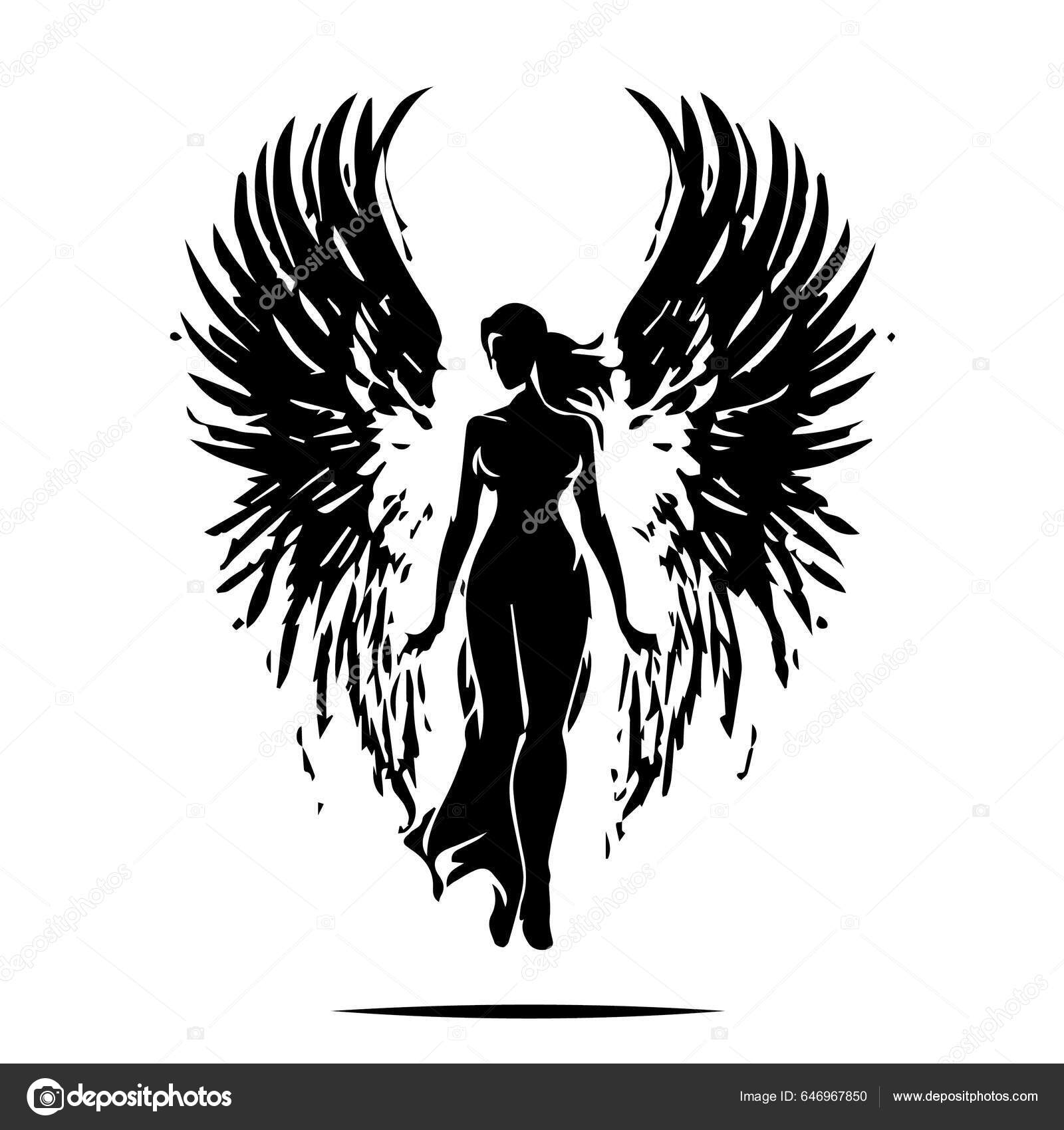 Angel Woman Vector Illustration Female Beauty Angel Silhouette Svg Only  Stock Vector by ©zdolnygrafik 646967850