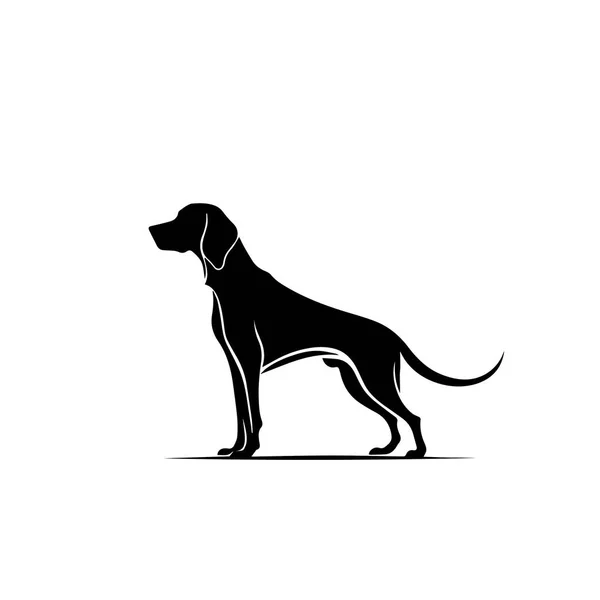 Labrador Retriever Perro Vector Simple Imagen Negro Sobre Fondo Blanco — Archivo Imágenes Vectoriales