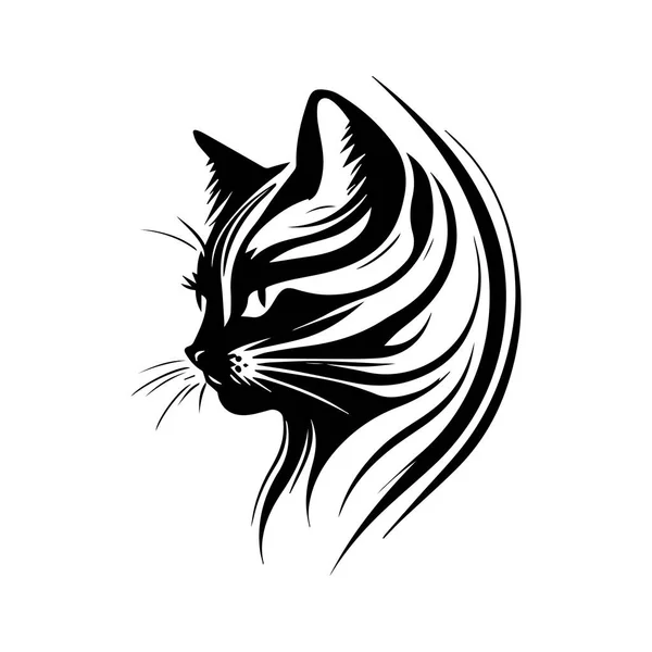 Cat Simple Vector Black Image White Background Silhouette Svg Vector — Stock Vector