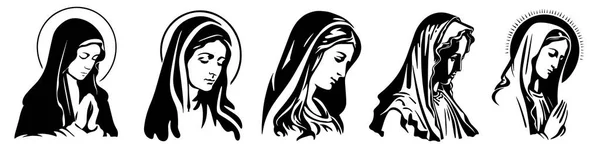 Meryem Ana Mız Bakire Meryem Çizimi — Stok Vektör