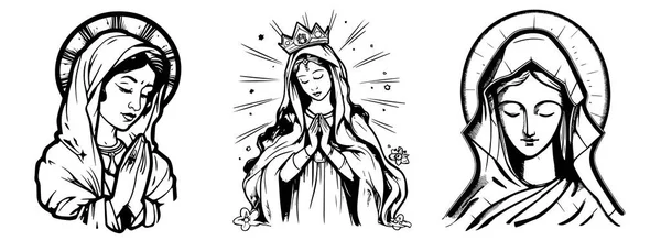 Богоматерь Мадонна Векторная Иллюстрация Девы Марии — стоковый вектор