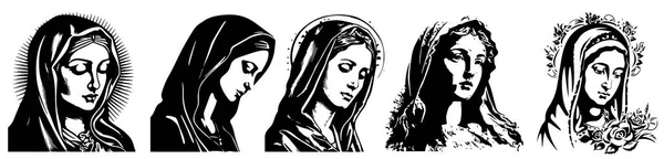 Meryem Ana Mız Bakire Meryem Çizimi — Stok Vektör