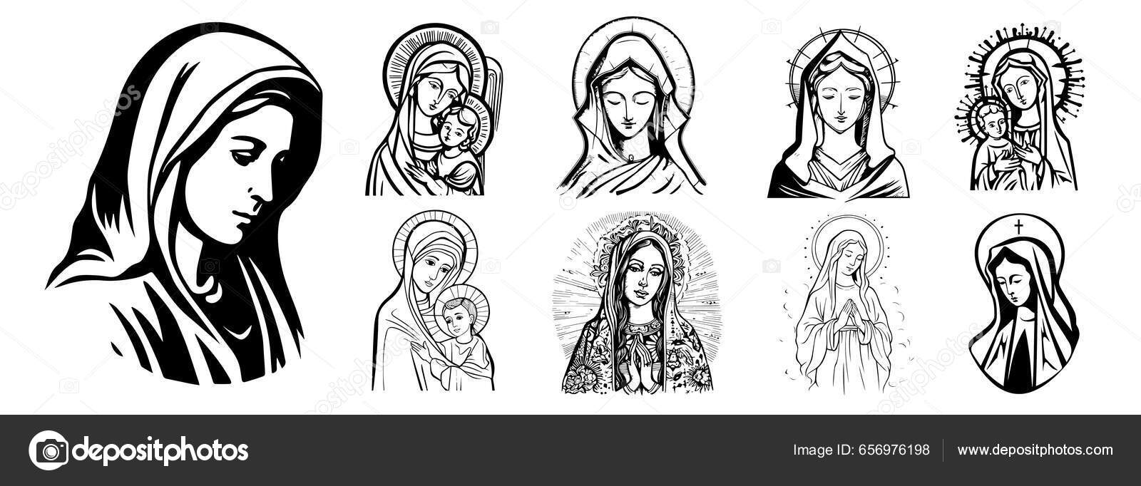 Our Lady Madonna Virgin Mary Vector Stock Vector by ©zdolnygrafik 656976198