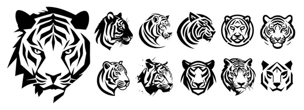Силует Svg Форми Ілюстрації Тигрів — стоковий вектор