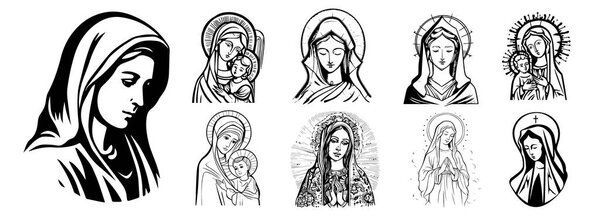 Our Lady, Madonna, Virgin Mary vector.