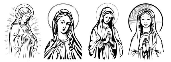 Unsere Liebe Frau Madonna Jungfrau Maria Vektor — Stockvektor
