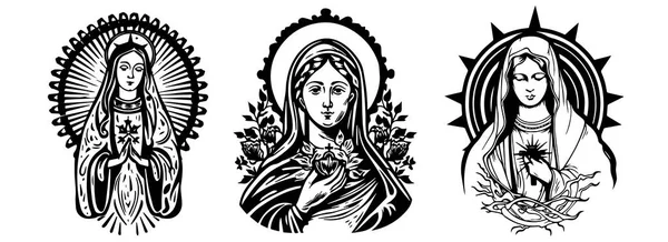 Matka Boża Madonna Wektor Maryi Dziewicy — Wektor stockowy