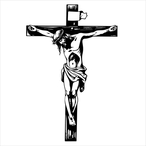 Jesucristo Vector Ilustración Silueta Negra Svg Jesús Corte Por Láser — Vector de stock