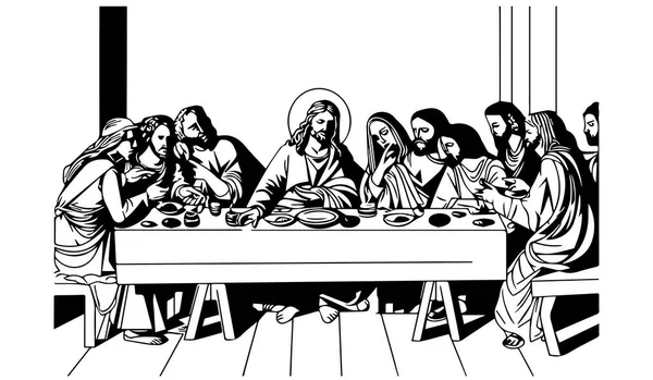 Ilustração Jesus Cristo Vector Silhueta Preta Svg Jesus Corte Laser — Vetor de Stock