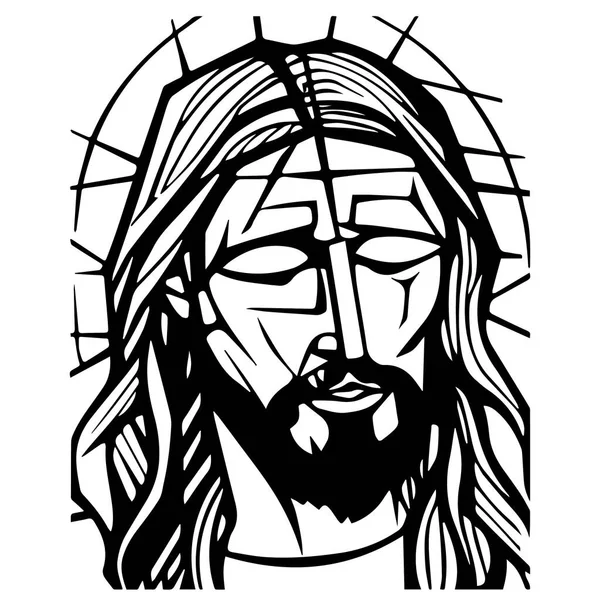 Jézus Krisztus Vektor Illusztráció Fekete Sziluett Svg Jézus Lézeres Vágás — Stock Vector