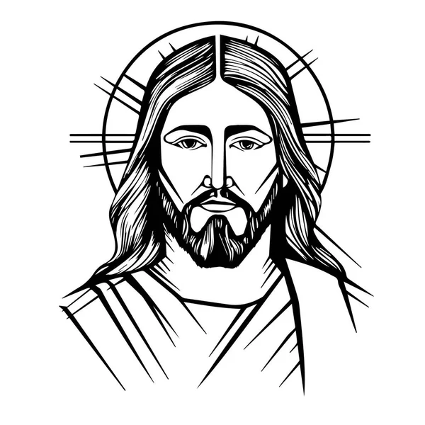 Ilustracja Wektora Jezusa Chrystusa Czarna Sylwetka Svg Jezusa Cięcie Laserowe — Wektor stockowy