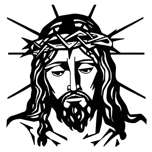 Jesucristo Vector Ilustración Silueta Negra Svg Jesús Corte Por Láser — Vector de stock