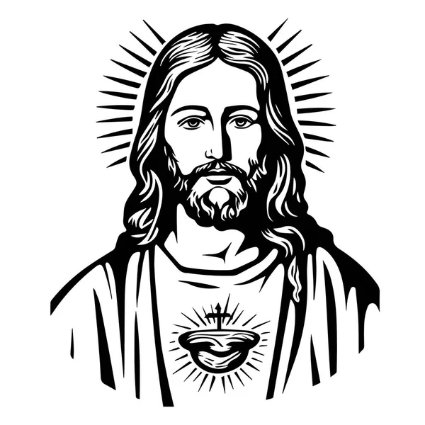 Jesus Kristus Vektor Illustration Svart Siluett Svg Jesus Laserskärning Cnc — Stock vektor