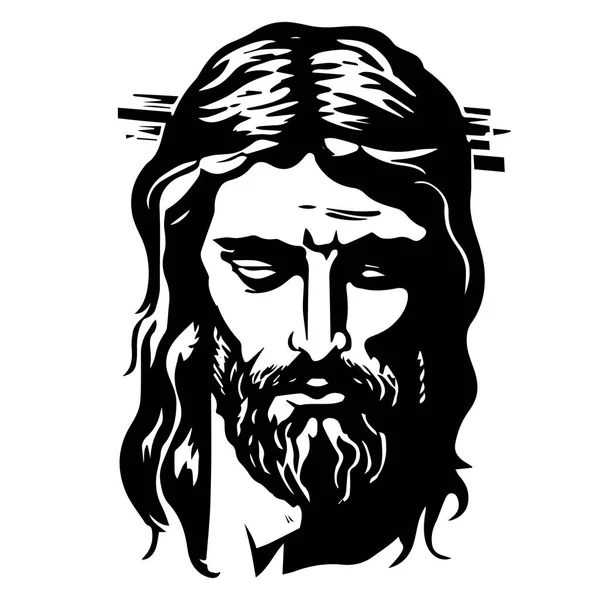 Illustration Jésus Christ Vecteur Silhouette Noire Svg Jésus Découpe Laser — Image vectorielle