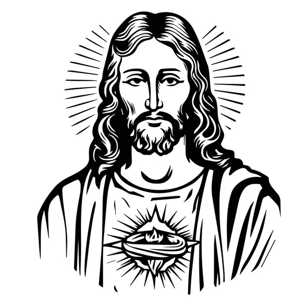 Jesucristo Vector Ilustración Silueta Negra Svg Jesús Corte Por Láser — Archivo Imágenes Vectoriales