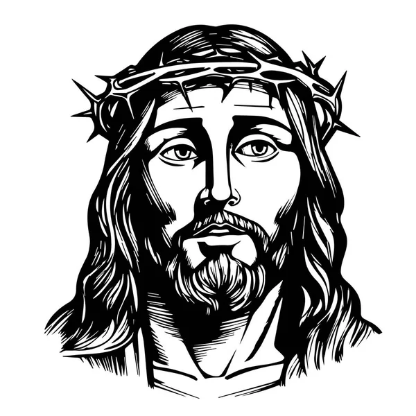 Jézus Krisztus Vektor Illusztráció Fekete Sziluett Svg Jézus Lézeres Vágás — Stock Vector