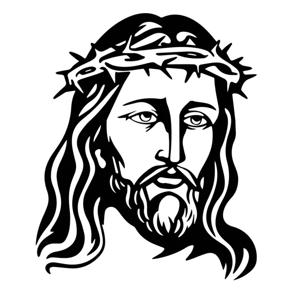 Jezus Christus Vector Illustratie Zwart Silhouet Svg Van Jezus Lasersnijden — Stockvector
