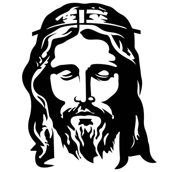 Векторная Иллюстрация Иисуса Христа Черный Силуэт Svg Иисуса Лазерная Резка — стоковый вектор