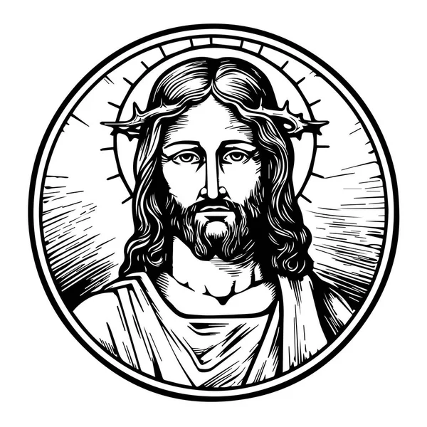 Illustration Jésus Christ Vecteur Silhouette Noire Svg Jésus Découpe Laser — Image vectorielle