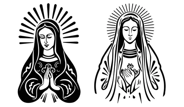 Virgen Virgen María Madre Got Vector Ilustración — Archivo Imágenes Vectoriales