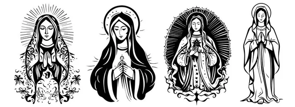Vierge Vierge Marie Mère Got Illustration Vectorielle — Image vectorielle