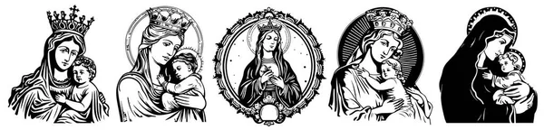 Madonna Szűz Mária Anyja Got Vektor Illusztráció — Stock Vector