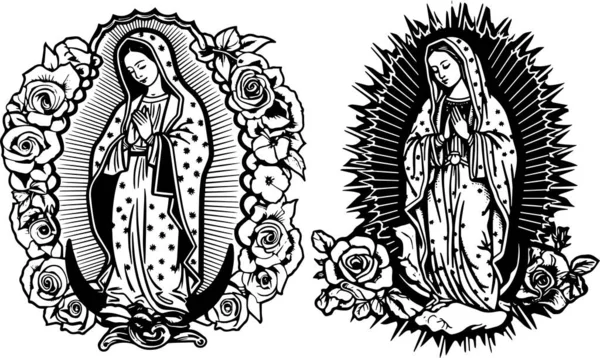 Nossa Senhora Nossa Senhora Virgem Maria Mãe Obteve Ilustração Vetorial — Vetor de Stock